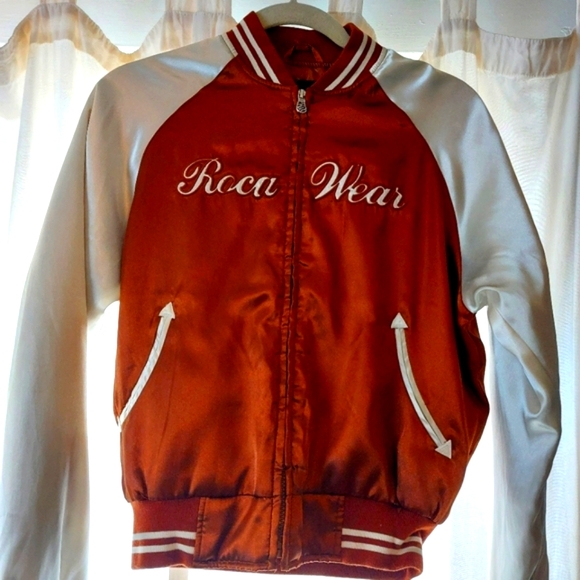 VINTAGE ROCAWEAR Womens Brown Shiny Satin Copper Jacket. Size Small - Picture 1 of 4